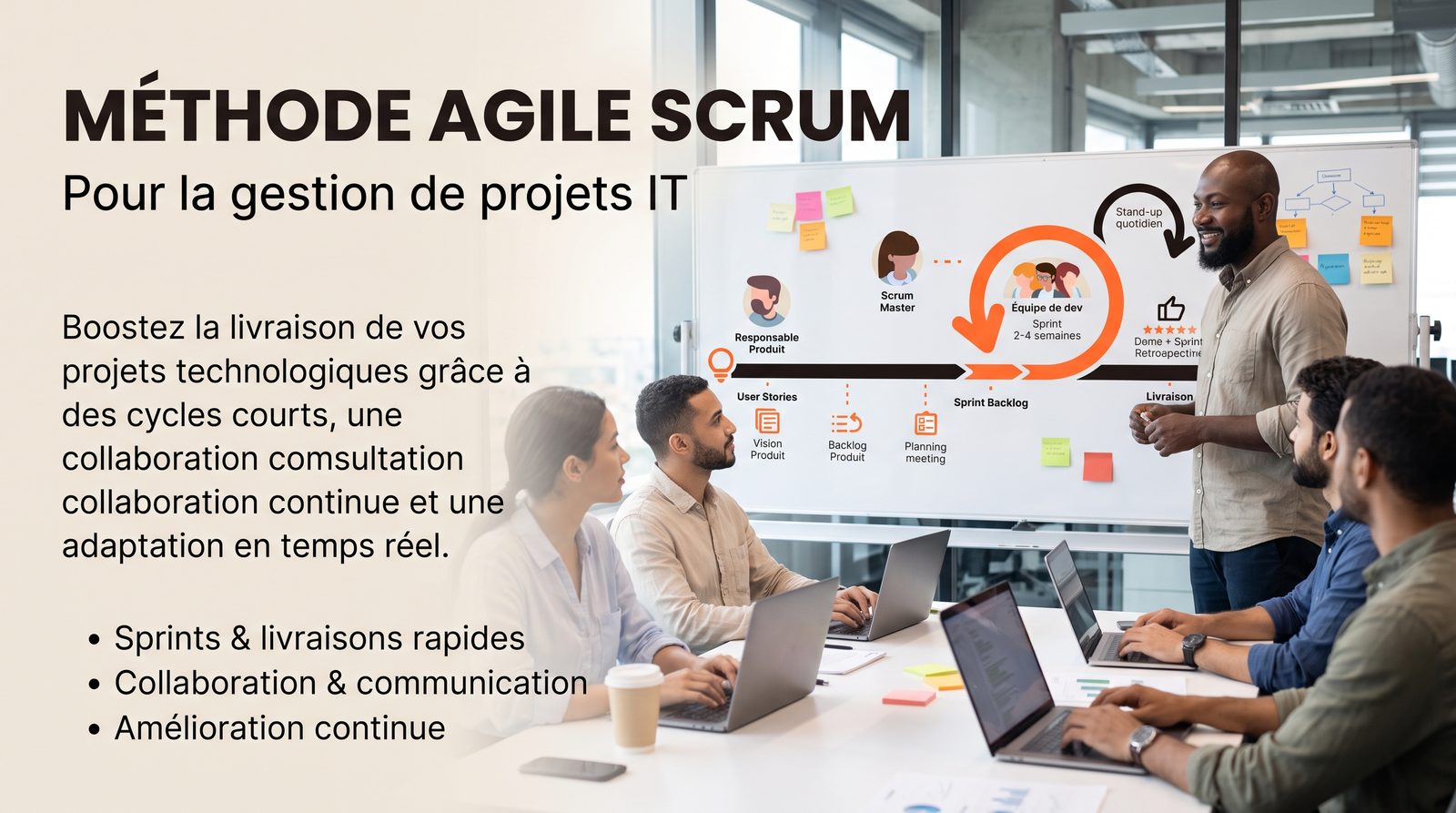 Illustration de la méthodologie Scrum